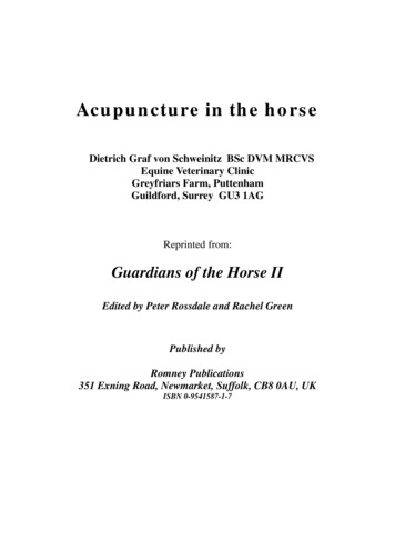 Acu In The Horse - Vet-acupuncture.co.uk