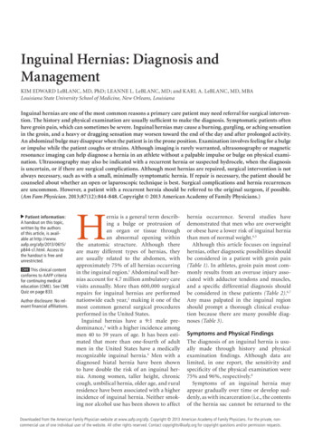 Inguinal Hernias: Diagnosis And Management