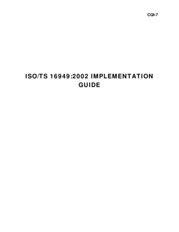 ISO/TS 16949:2002 IMPLEMENTATION GUIDE