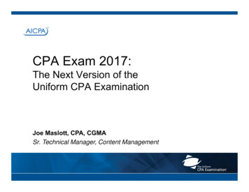 CPA Exam 2017 - Oregon Society Of Certified Public .
