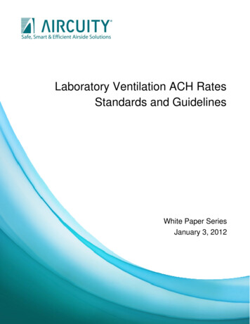 Laboratory Ventilation ACH Rates Standards And Guidelines