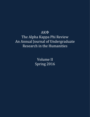 ΑΚΦ The Alpha Kappa Phi Review An Annual Journal Of .