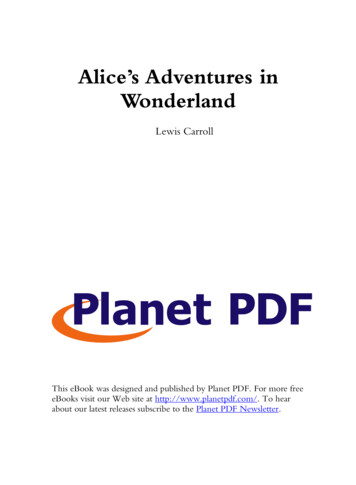 Alice’s Adventures In Wonderland - EBooks .