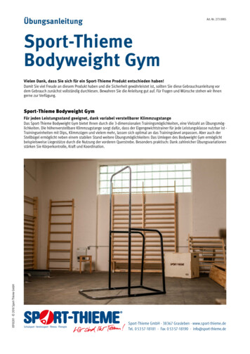 Übungsanleitung Art.-Nr. 273 0905 Sport-Thieme Bodyweight Gym