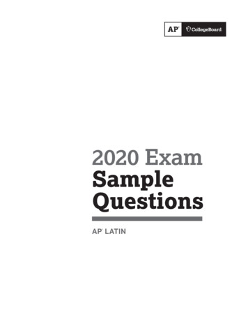 2020 Exam Sample Questions - College Board