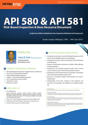 API 580 & API 581 - Petrosync