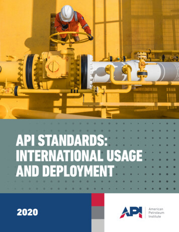 API STANDARDS: INTERNATIONAL USAGE AND DEPLOYMENT