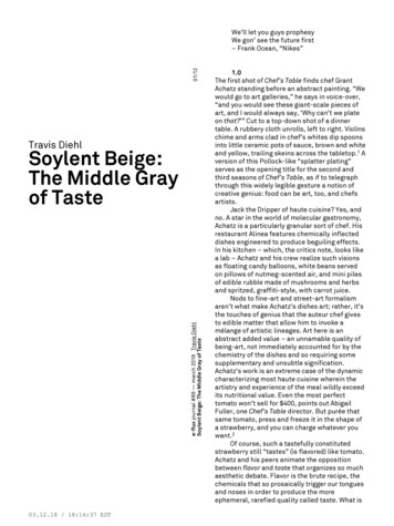 Soylent Beige: The Middle Gray ChefÕs Table Of Taste