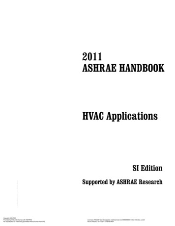 2011 ASHRAE HANDBOOK HVAC Applications