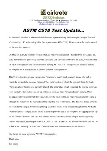 Weedsport, NY 13166 Airkrete ASTM C518 Test Update 