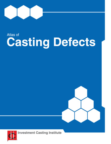 Atlas Of Casting Defects - Investment Casting