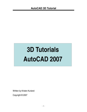 3D Tutorials AutoCAD 2007 - Andrew.cmu.edu