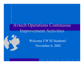 Avtech Operations Continuous Improvement Activities