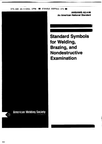 Standard Symbols For Welding, Brazing, And Nondestructive .