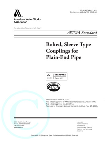 Bolted, Sleeve-Type Couplings For Plain-End Pipe