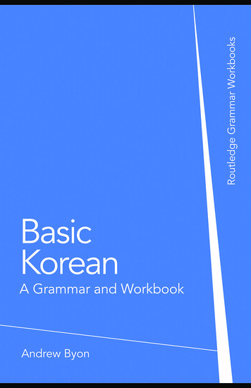BASIC KOREAN: A GRAMMAR AND WORKBOOK - WordPress 