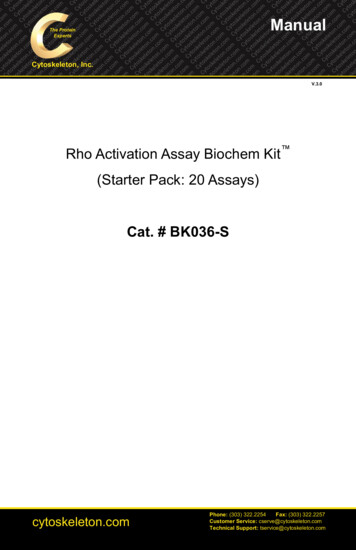 Rho Activation Assay Biochem Kit (Starter Pack: 20 Assays .