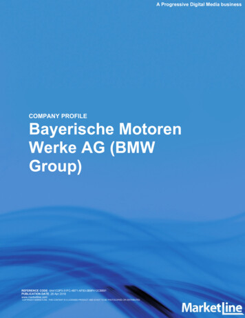 Group) Werke AG (BMW Bayerische Motoren COMPANY PROFILE