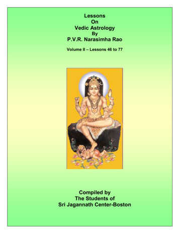 Lessons On Vedic Astrology By P.V.R. Narasimha Rao