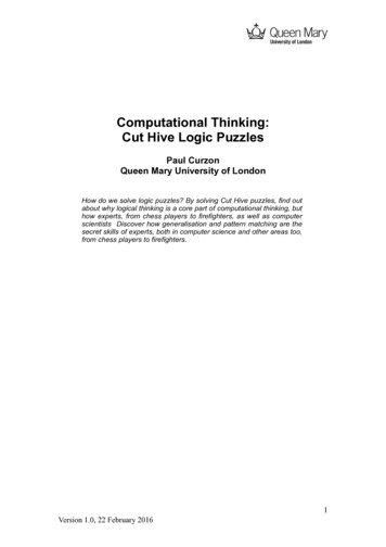 Computational Thinking: Cut Hive Logic Puzzles