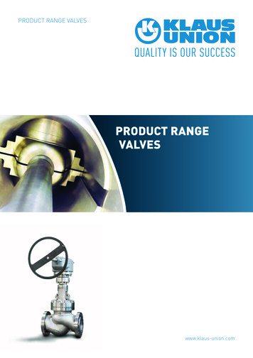 20200212 Product Range Valves - Klaus Union