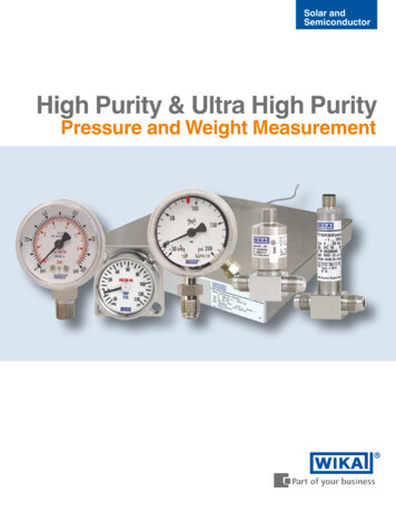 High Purity And Ultra High Purity Pressure And Weight .