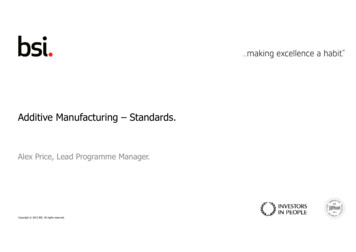Additive Manufacturing –Standards.