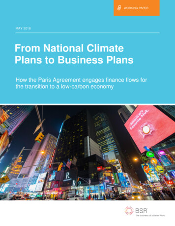 From National Climate Plans To Business Plans - BSR