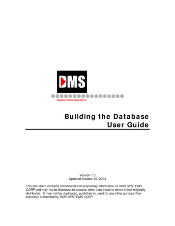 Building The Database User Guide - DMS Systems