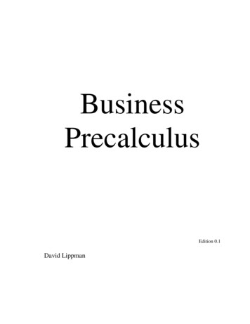Business Precalculus - OpenTextBookStore