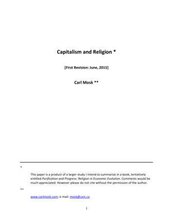 Capitalism And Religion - UVic