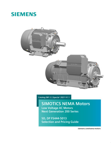 Catalog D81.2 Special 2021 V1.1 SIMOTICS NEMA Motors