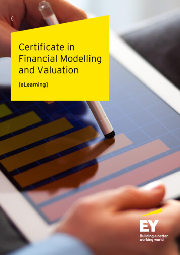 Certificate In Financial Modelling And Valuation