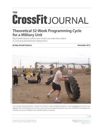 Theoretical 52-Week Programming Cycle For A . - CrossFit
