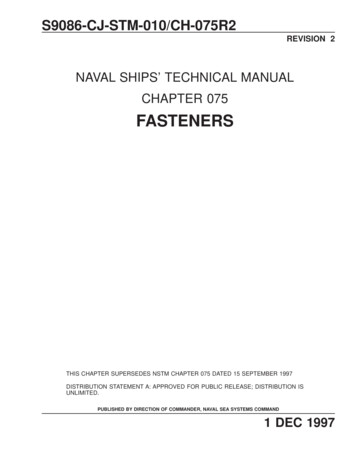 CHAPTER 075 FASTENERS