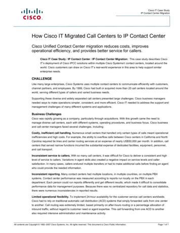How Cisco IT Migrated Call Centers To IP Contact Center