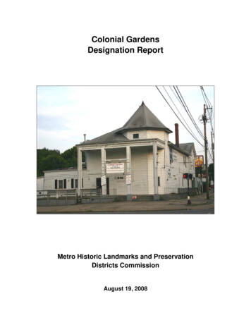 Colonial Gardens Designation Report