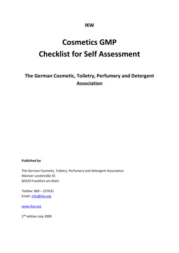Cosmetics GMP Checklist For Self Assessment