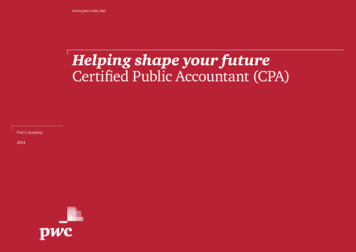 Helping Shape Your Future Certified Public Accountant (CPA)