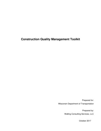Construction Quality Management Toolkit