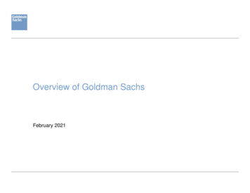 Overview Of Goldman Sachs