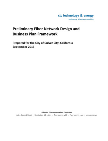 Preliminary Fiber Network Design And Business Plan Framework