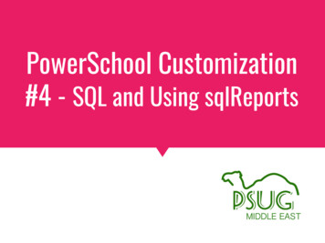 PowerSchool Customization #4 - SQL And Using SqlReports