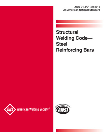 Structural Welding Code— Steel Reinforcing Bars