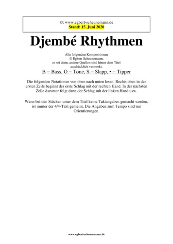 Stand: 15. Juni 2020 Djembé Rhythmen - Egbert Scheunemann