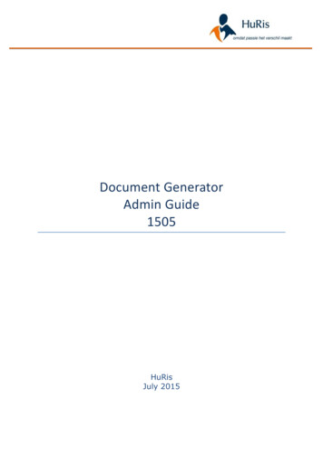 Document Generator Admin Guide 1505 - HuRis