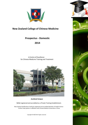 New Zealand College Of Chinese Medicine Prospectus .