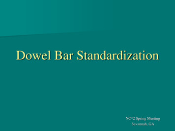 Dowel Bar Standardization - Iowa State University