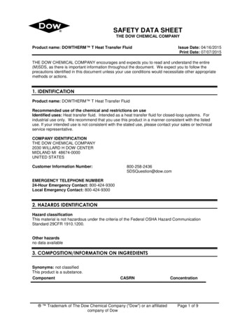 SAFETY DATA SHEET THE DOW CHEMICAL COMPANY Product 