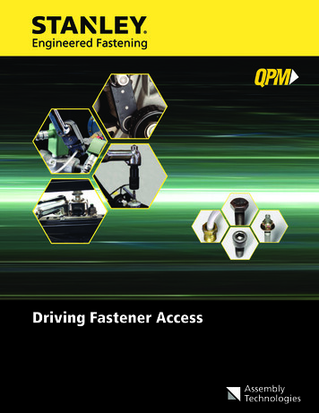 Driving Fastener Access - STANLEY Engineered Fastening